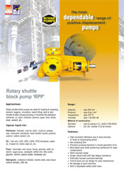 Rovar Shuttle block pump RPP Catalogue