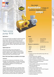 Rovar Twin screw pump RTS Catalogue